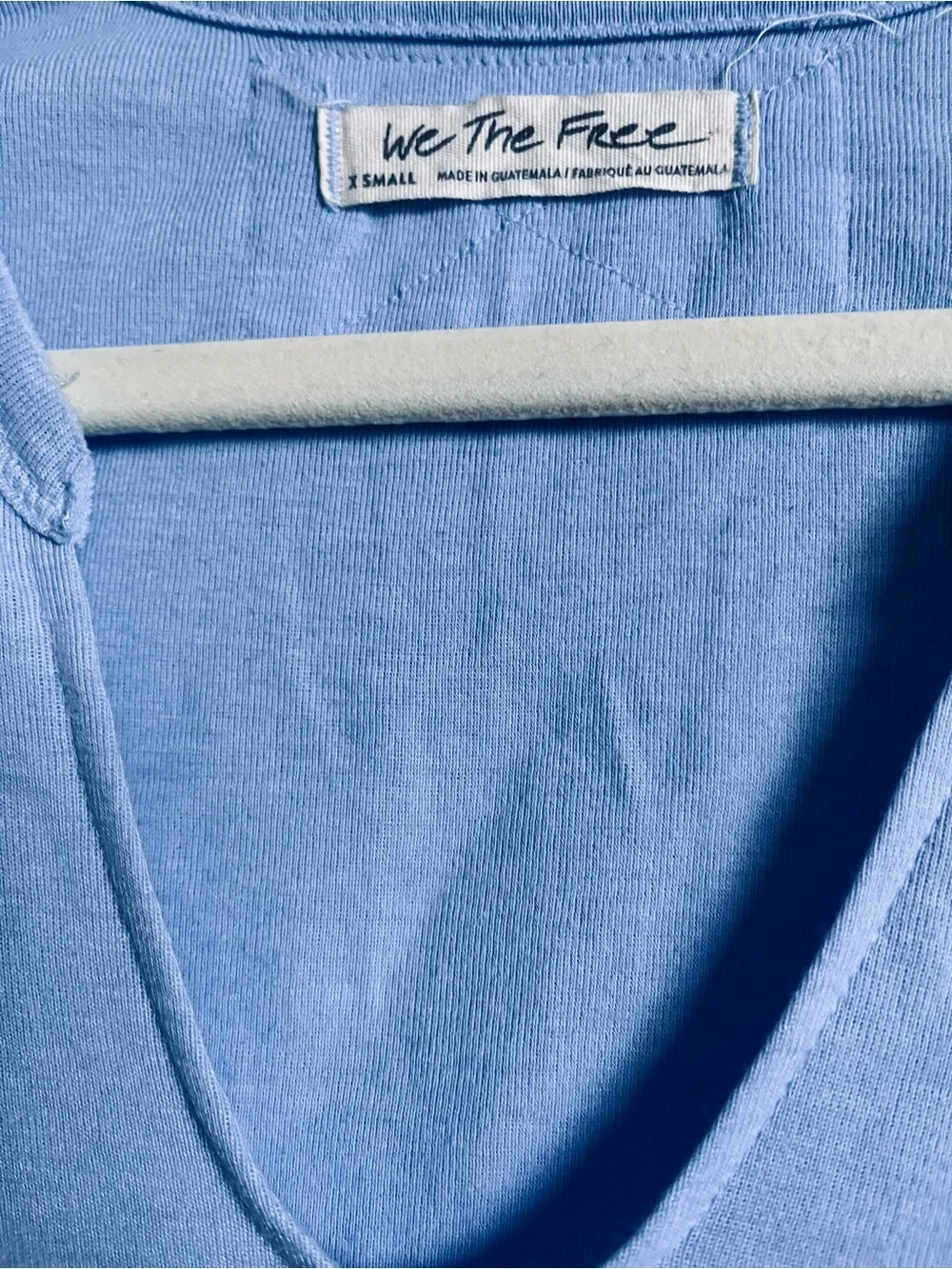 Free People Short Sleeve Scoop Neck Tee in Light Blue NWOT